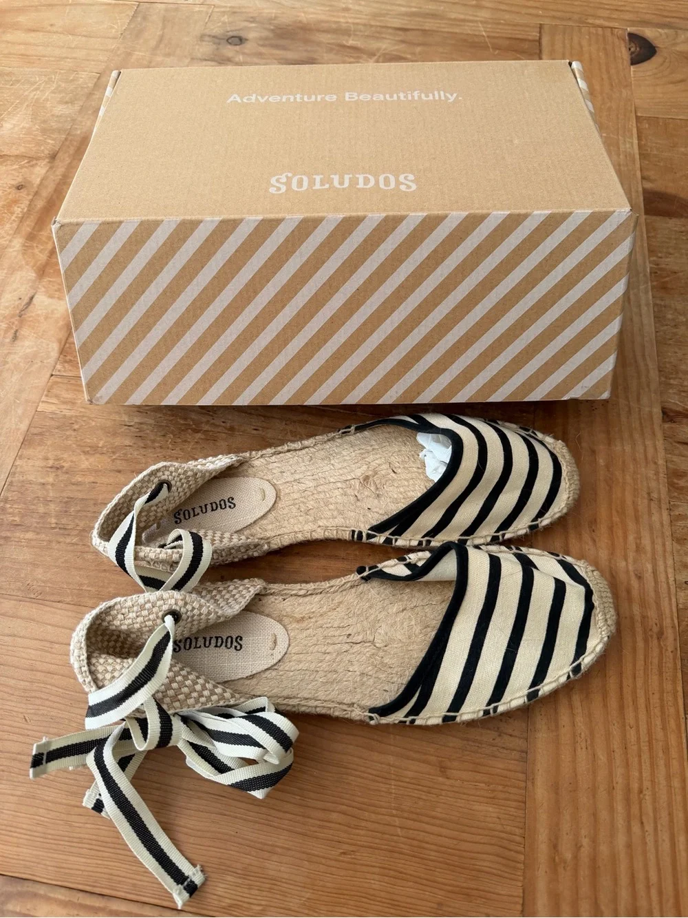 Soludos Striped Ankle-Tie Espadrilles